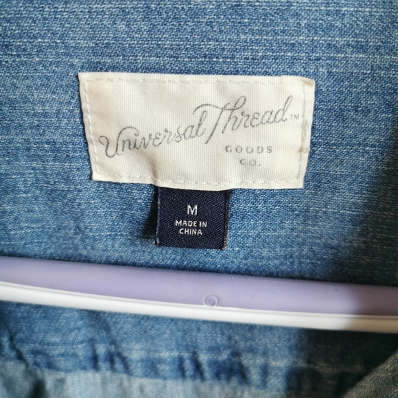 Universal Thread Denim Button Up Dress with Tie, Size Medium - Picture 4 of 5